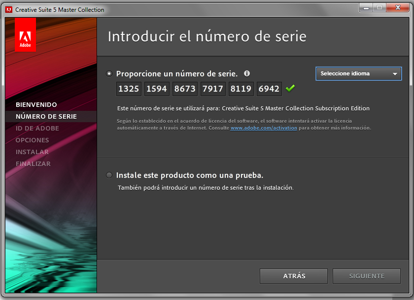 Adobe cs5 master collection serial key for mac